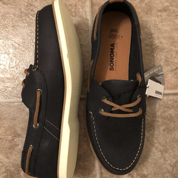 Men's Ortholite Navy Blue Boat Shoes - Picture 2 of 5